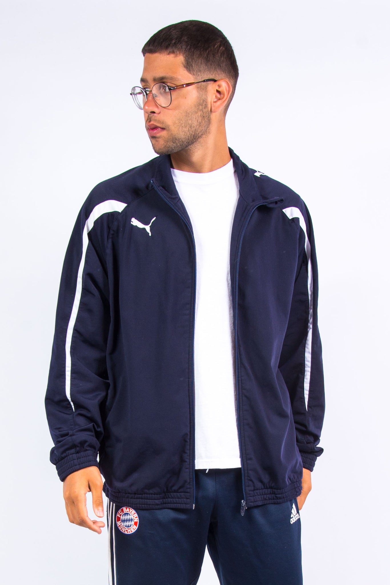 navy blue puma tracksuit