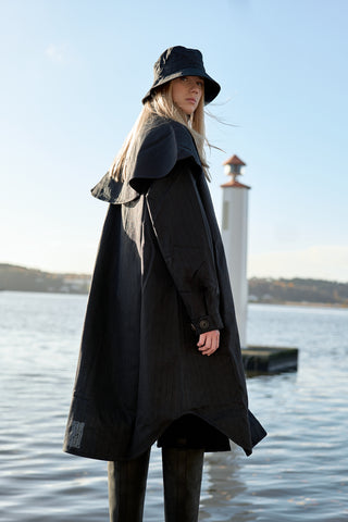 BRGN Tyfon coat black tweed