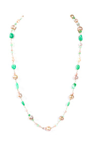 Pearl Pink & Green Necklace