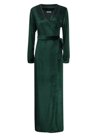 Gilda & Pearl Saratoga Emerald Velvet Maxi Dress