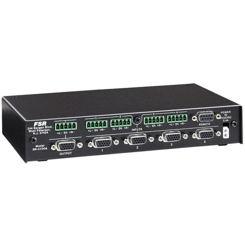 FSR SN-4100A High Res 4x1 RGBHV (HD-15) switcher w/ St. Audio Contact