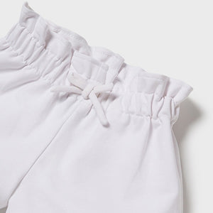 Pantalón corto blanco ECOFRIENDS chándal bebé niña. Mayoral
