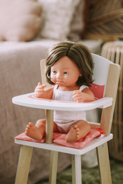 Down Syndrome Doll in Highchair