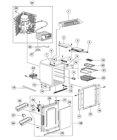 Norcold AC/DC Refrigerator - 2.7 cu ft Product ID #: DE0251T Parts Lis ...