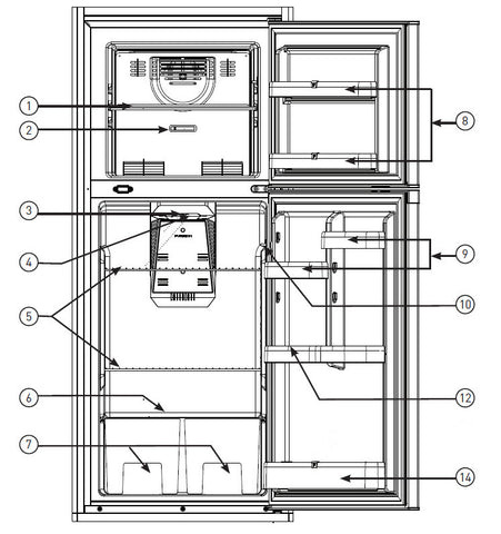 Furrion DC Refrigerator - 10 Cu Ft Product ID #: FCR10DCBTA-SS Parts L ...