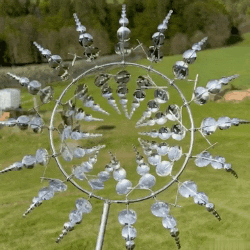 Moulin à vent en verre avec motif papillon, cloche de jardin, hauteur 17  cmExtérieur