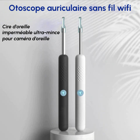 Otoscope auriculaire sans fil wifi : Extra-mince étanche pour caméra de  télescope auriculaire