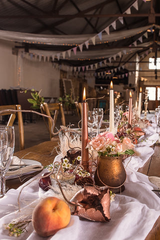 Vintage Barn Wedding Table Setting Decor