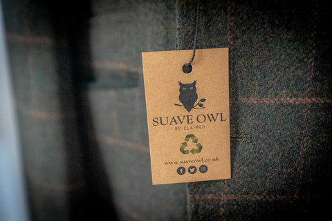 SUAVE OWL Re-Claimed Suit Trade-In Reduce Re-Use Recycle