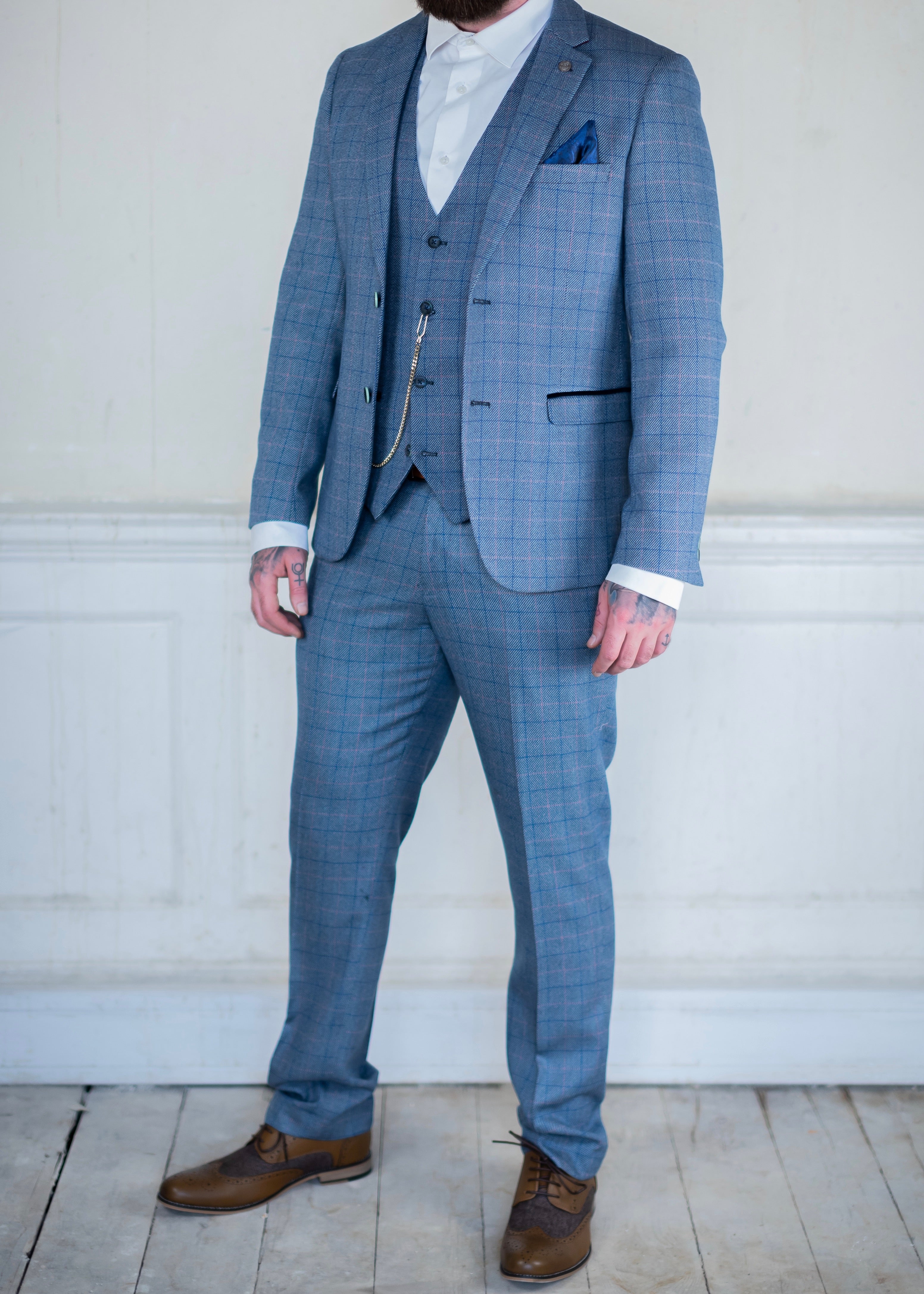 Marc Darcy Harry Tweed 3-Piece Suit