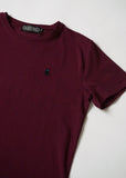 SUAVE OWL T-shirt for men in plum colour.