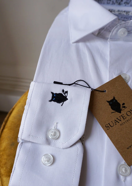 SUAVE OWL White Formal Shirt For Men