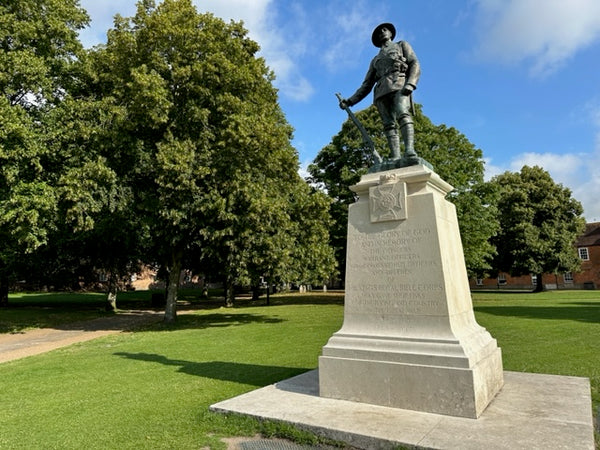 Bronze soldier statue in Winchester