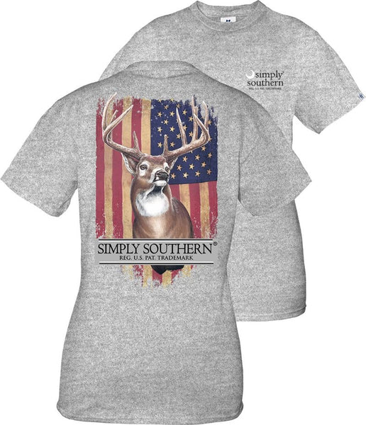 Simply Southern Men’s Deer Flag Short Sleeve Tshirt