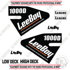 LeeBoy 1000D Decal Kit Asphalt Paver