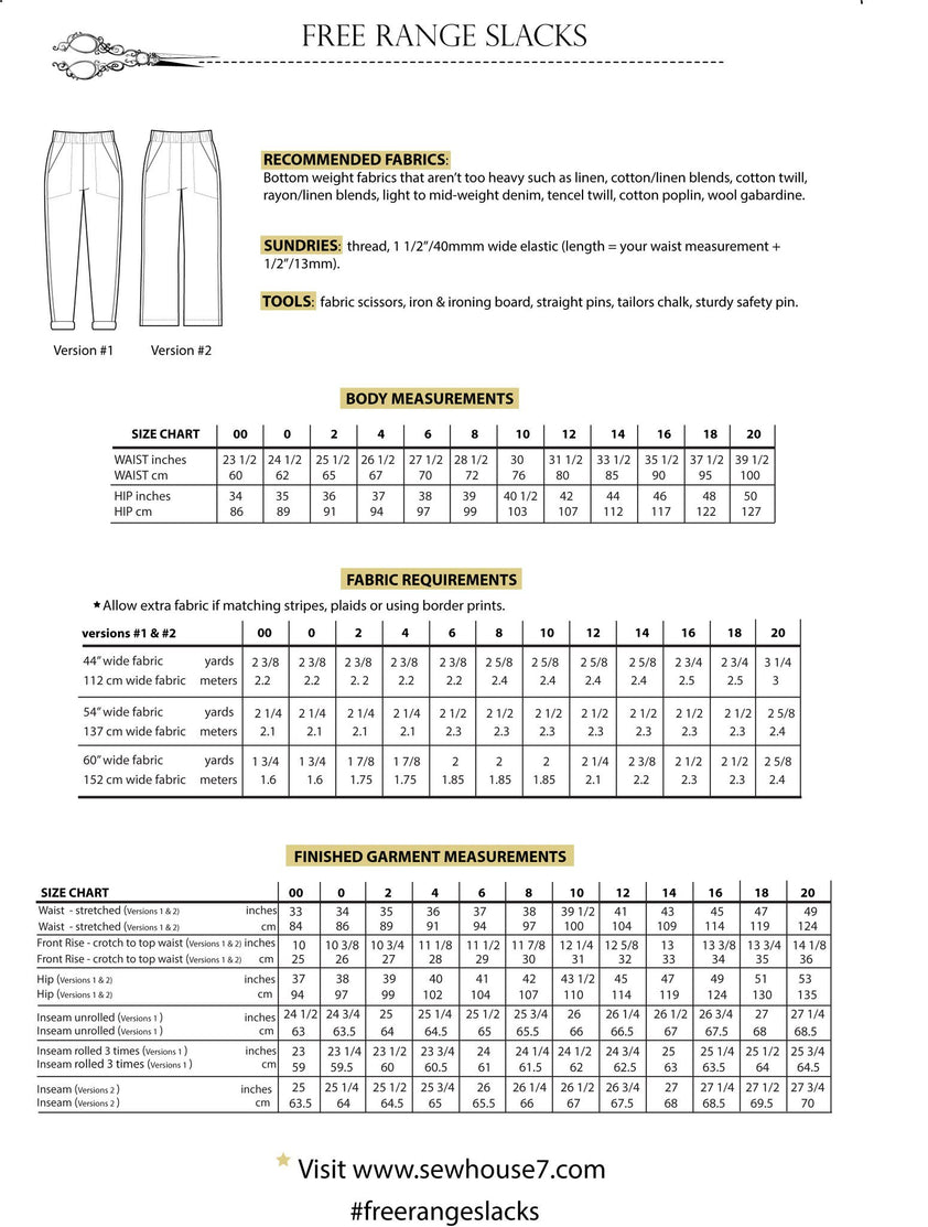 Free Range Slacks - Sew House Seven - Digital PDF Pattern – The Eternal ...