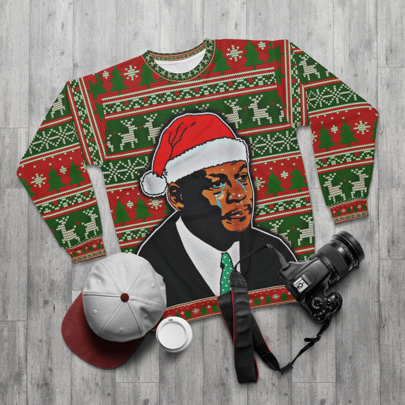 crying jordan christmas sweater