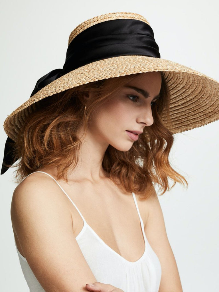 Mirabel satin-trimmed straw hat | Season Seven NYC