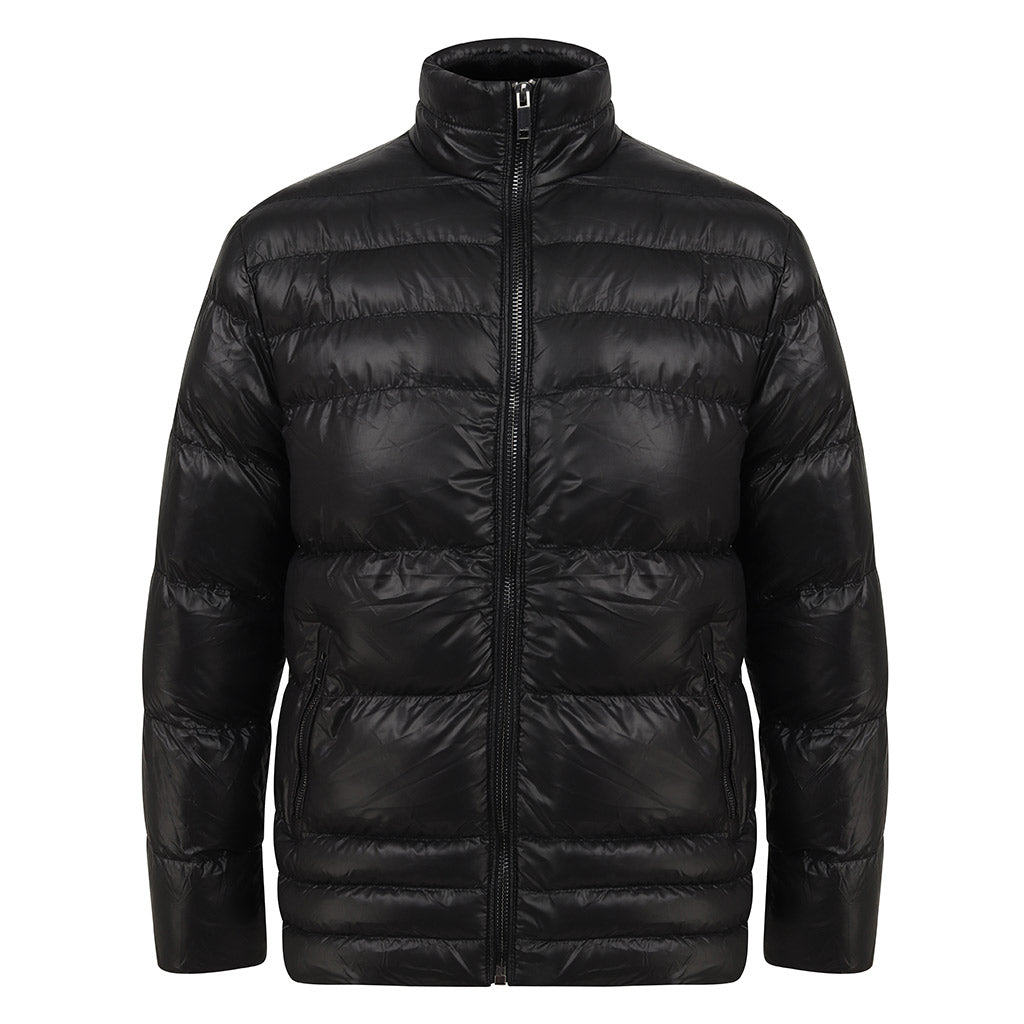 Naworth Men's Shiny Puffer Jacket In Black – Nines Collection