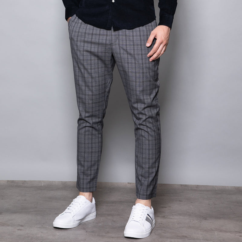 mens smart checked joggers