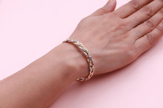 Silver Italian Bracelet Gold Polish