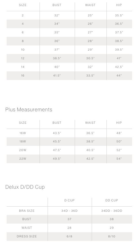 La Blanca Bathing Suit Size Chart