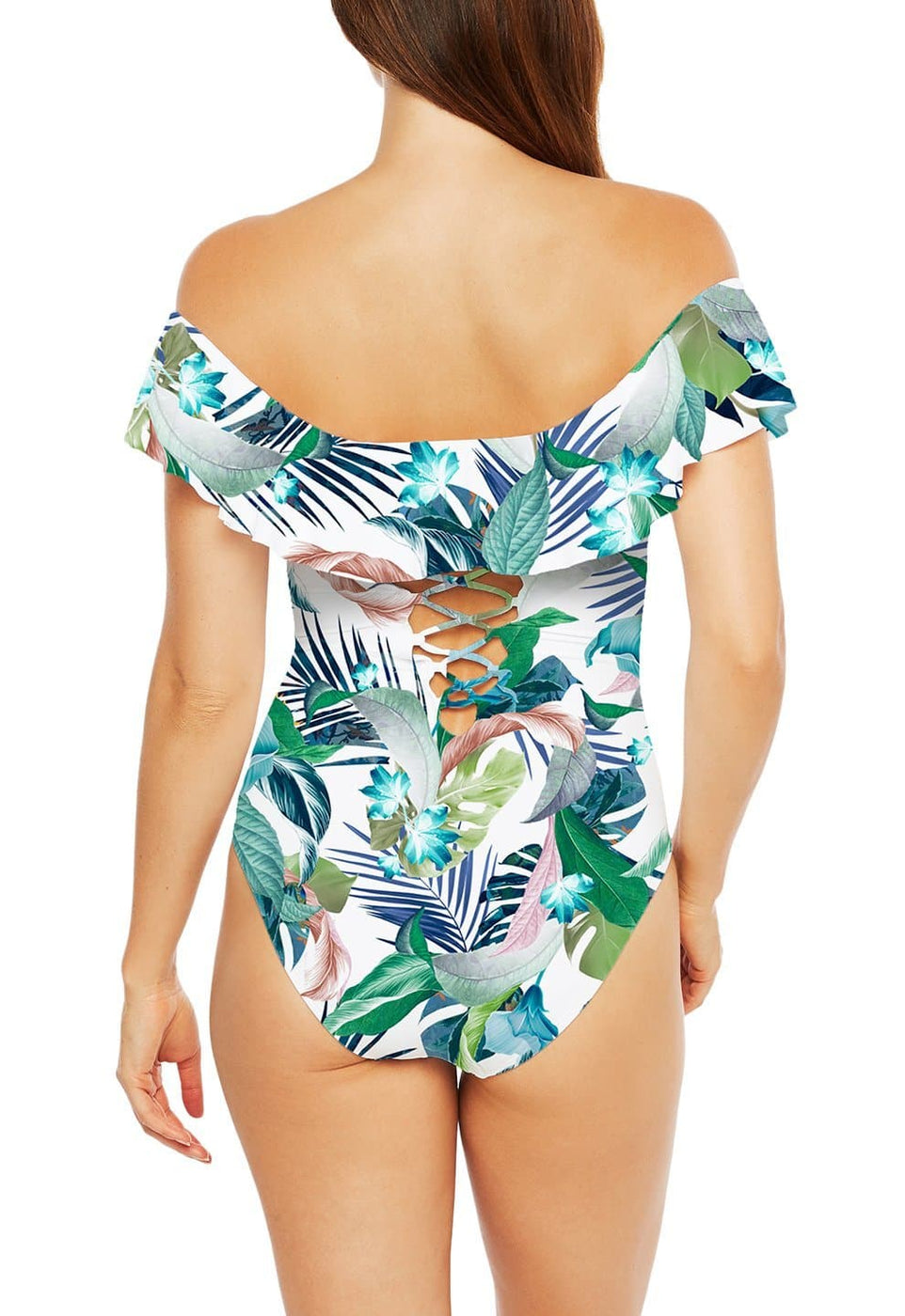 la blanca ruffle one piece