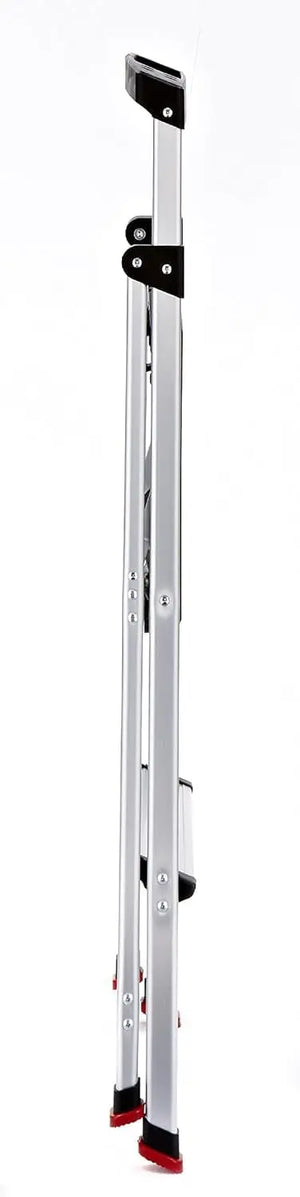 2-Step Lightweight Aluminum Step Stool with Project Top Anti-Slip Step Ladder 225 lb Capacity Silver Finish - jnpworldwide