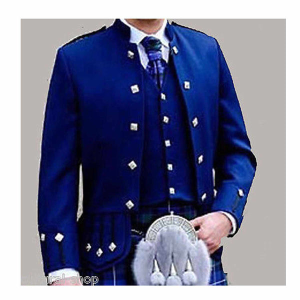 Wool Blend white Trim Red Military Doublet Pipe Band Jacket at  Men's  Clothing store