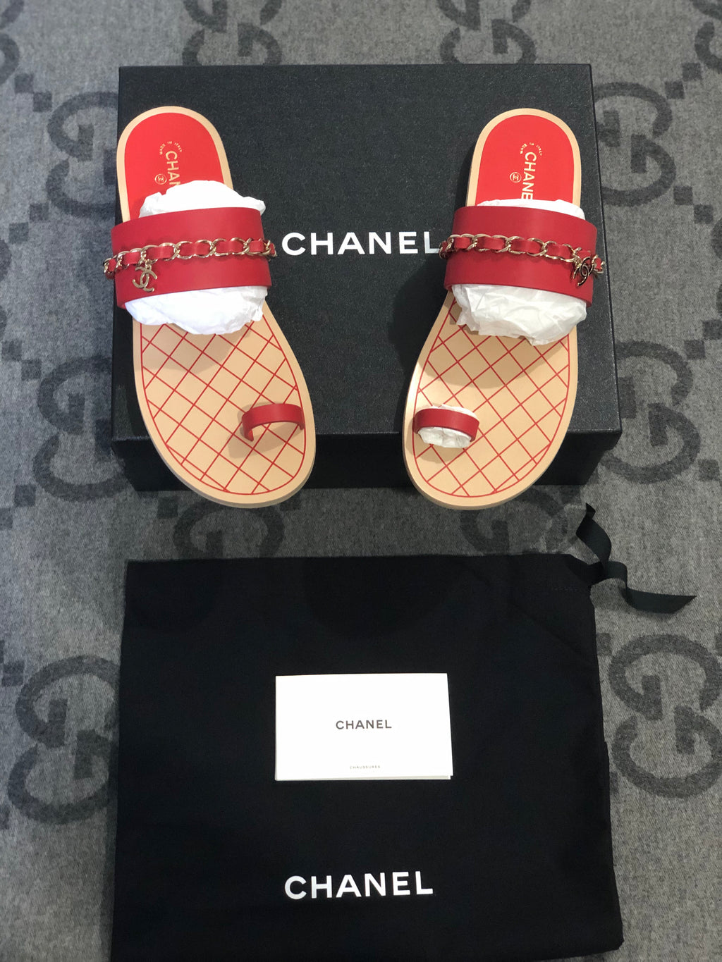 chanel slip ons sandals