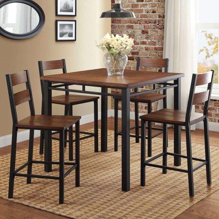 Better Homes And Gardens Mercer 5 Piece Counter Height Dining Set Vintage Oak