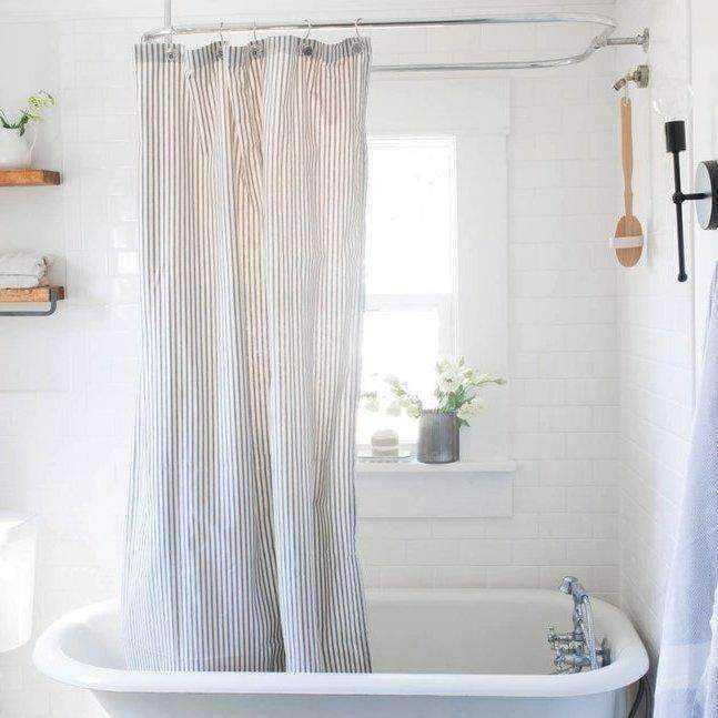 ticking stripe shower curtain uk