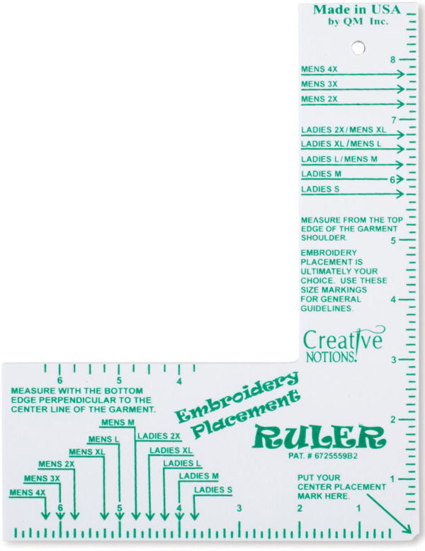 free printable embroidery placement ruler