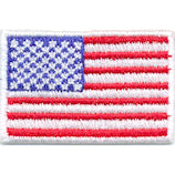 US Flag Embroidered Patch (Sew-on) Forward Full Color Royal Blue Border  1.5 x 2.5 (Small)