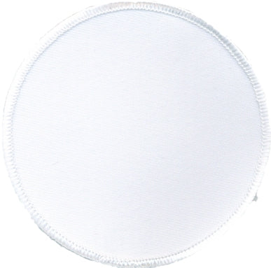 BLANK WHITE with BLACK TRIM, Saw-On Rayon PATCH - 4 x 1.5, Exceptional  Quality