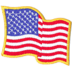 Mini American Flag Patch - 1-1/2 x 1 w/White Border - Left Side —  AllStitch Embroidery Supplies