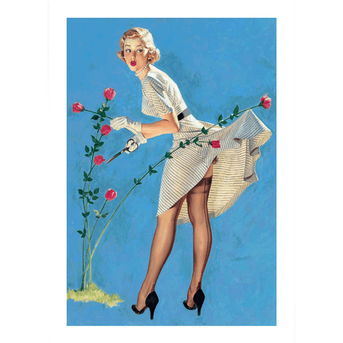 Rose in Thorns - Pin Up Girl Greeting Card