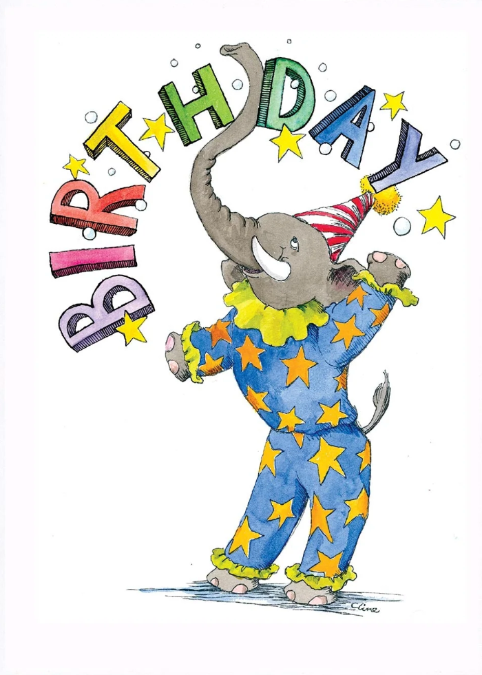 Birthday Elephant - Birthday Greeting Card