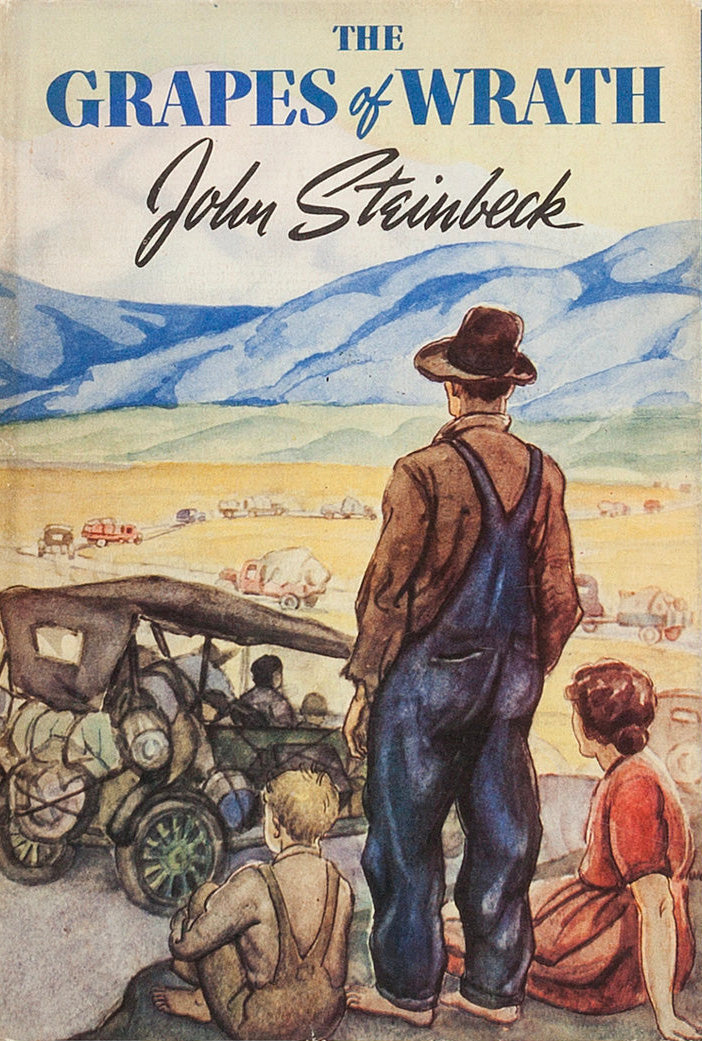 Elmer Hader-designed cover for The Grapes of Wrath by John Steinbeck