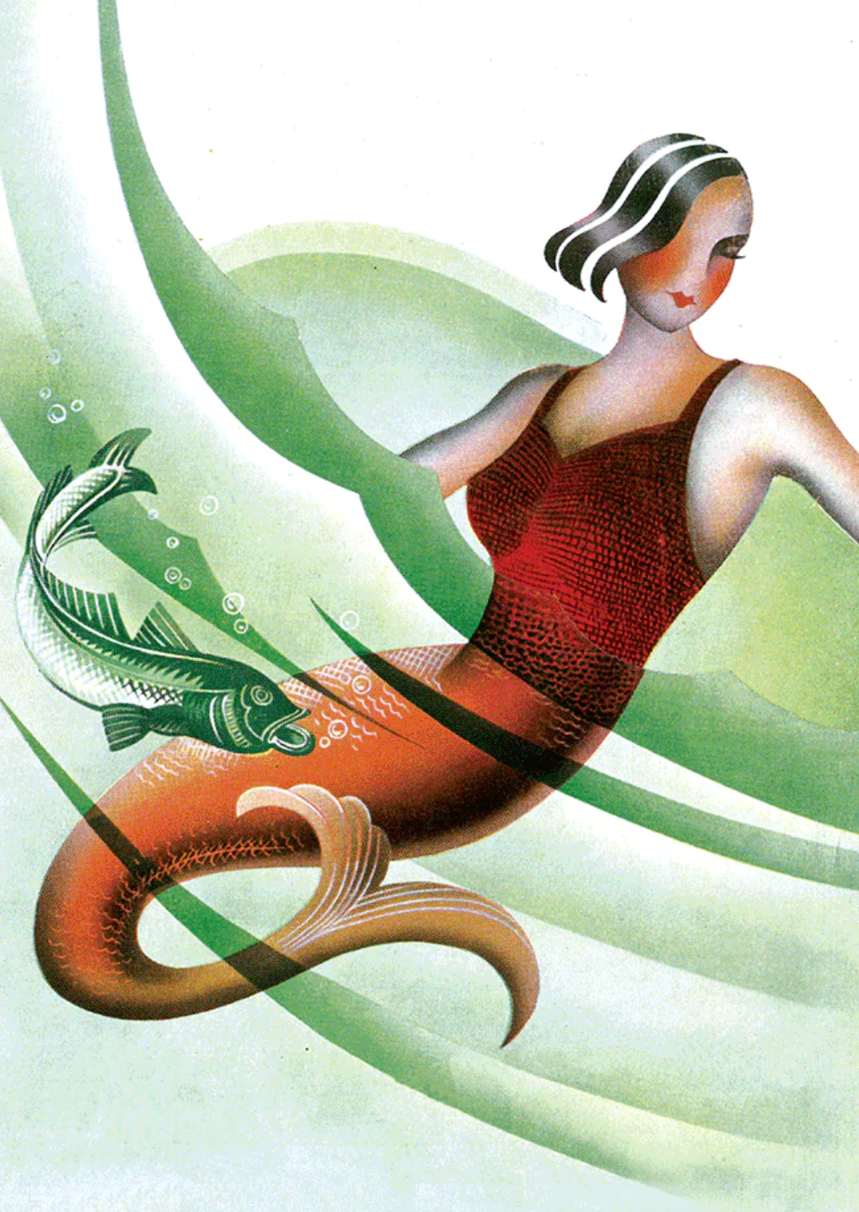 Mermaid in a Suit - Mermaids Greeting Card