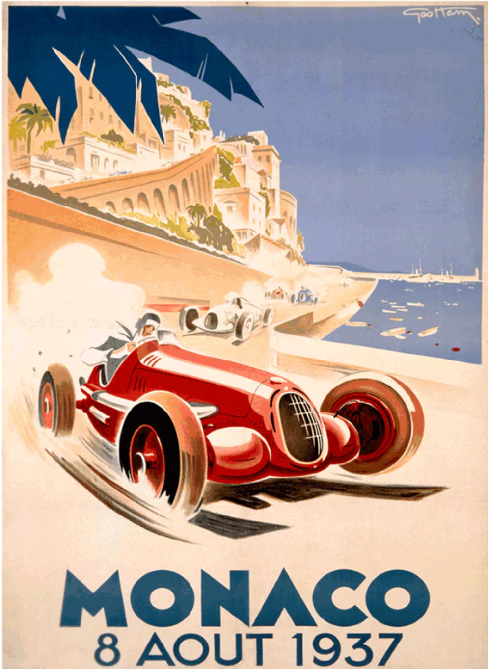 Monaco Grand Prix 1937 - Travel Art Print by Géo Ham