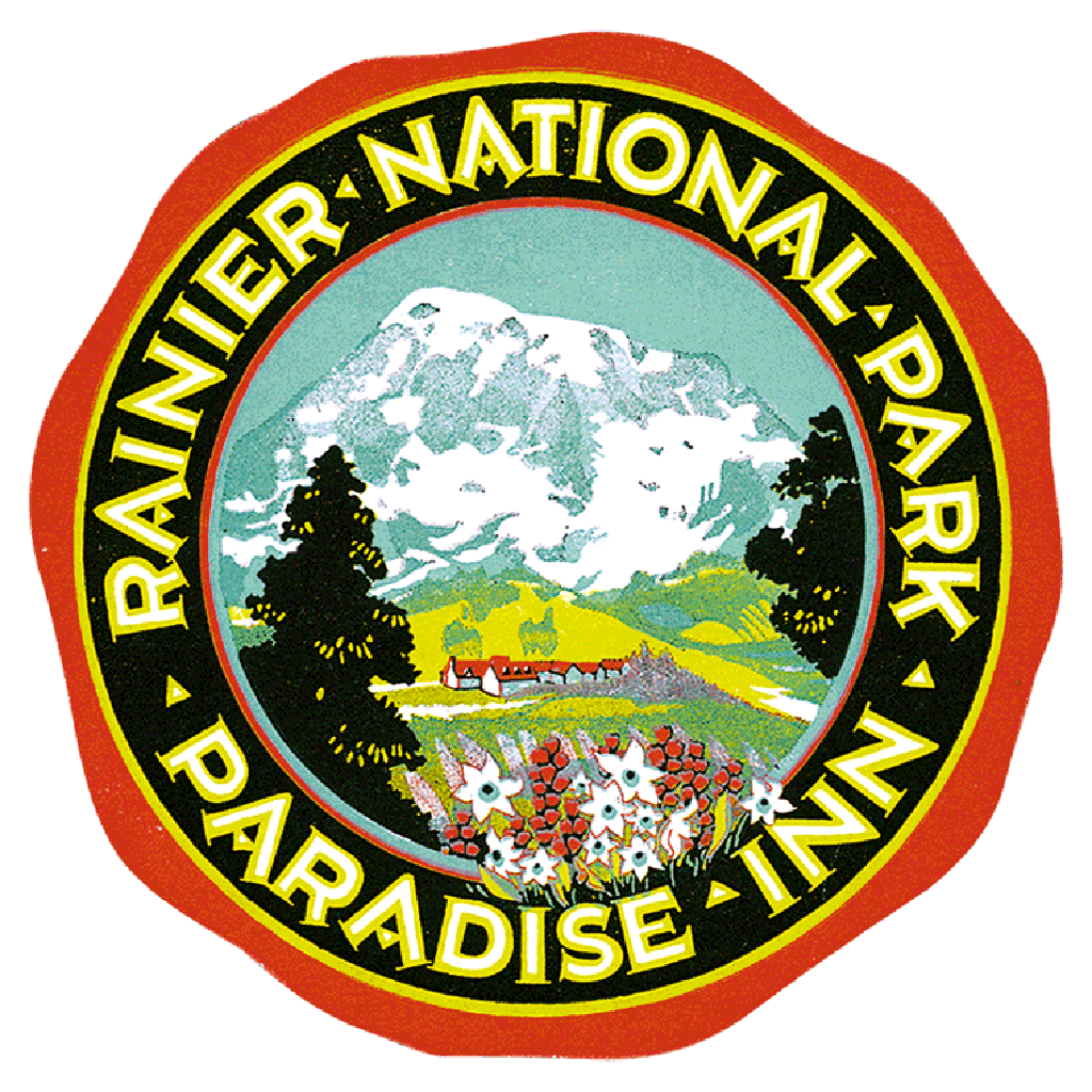 Rainier National Park Paradise Inn luggage label