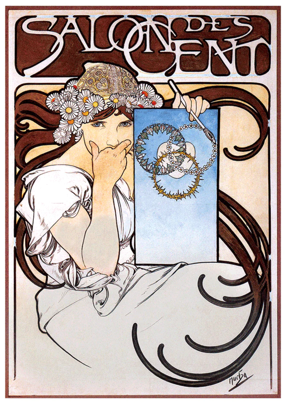 Salon des Cent Mucha Exhibition June 1897 poster