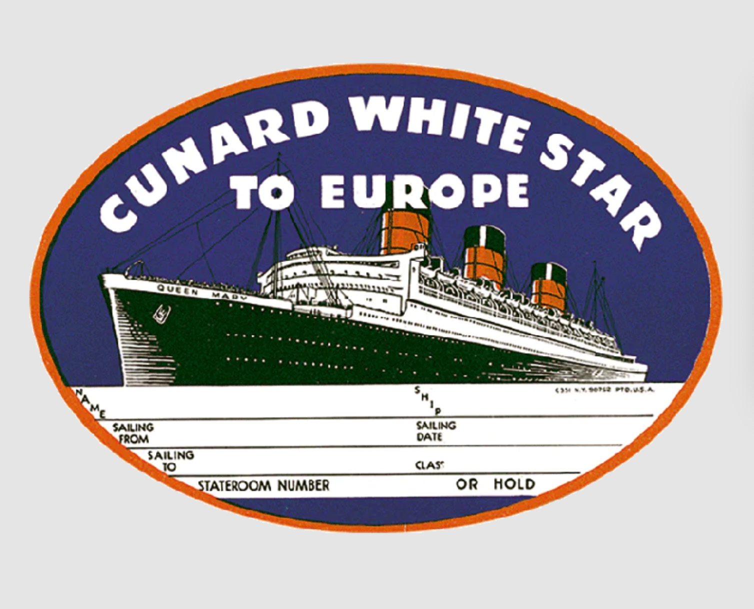 Cunard White Star Line in Golden Age of Transport - Travel Label Sticker Box