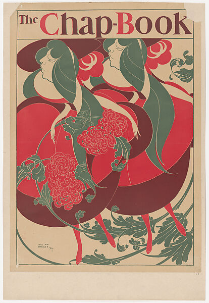An Art Nouveau poster of twin female figures by Will H. Bradley
