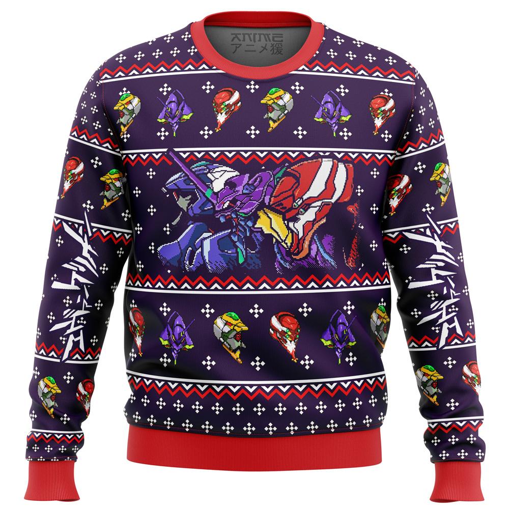 Neon Genesis Evangelion Evas Premium Ugly Christmas Sweater | Anime Ape