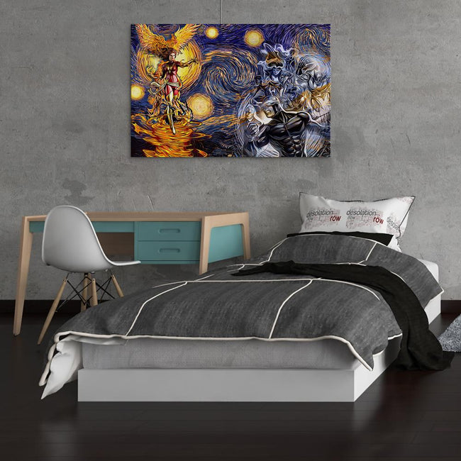 X Men Dark Phoenix Starry Night Canvas Wall Art Canvas Movie Starry Night X Men Dark Phoenix Anime Ape