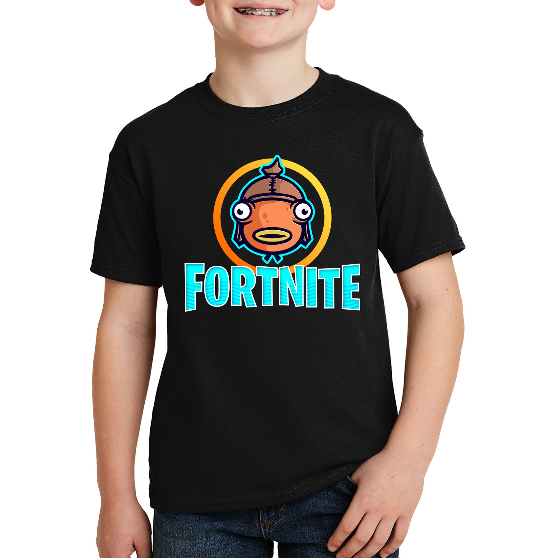 Fortnite Kids T Shirt Fishstick Fortee Apparel - fortnite logo t shirt roblox