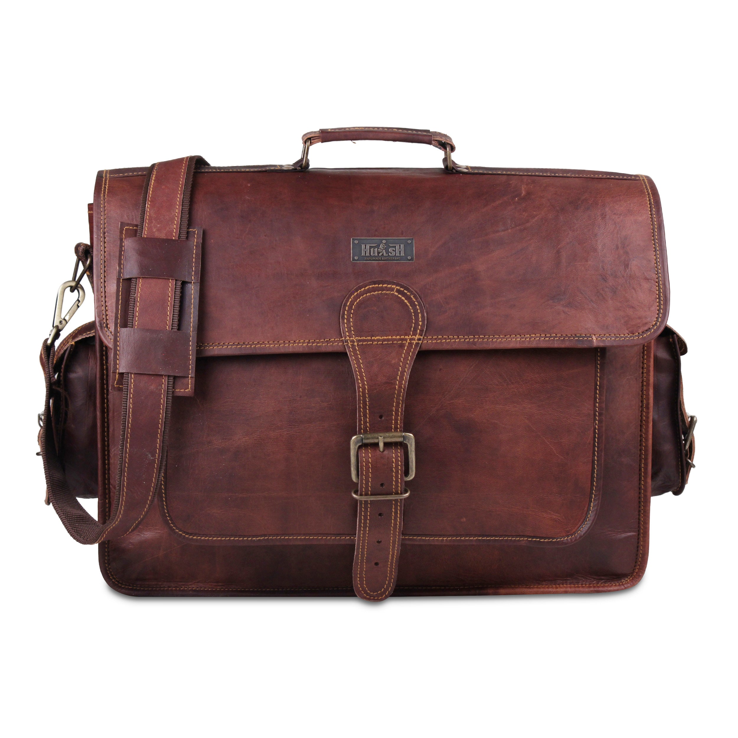 Best Leather Briefcase Messenger Bag For Men 18 inch shoulder bags Men ...