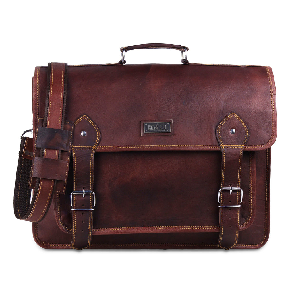 Best Mens Leather Messenger Satchel Shoulder Leather Briefcase Bag ...